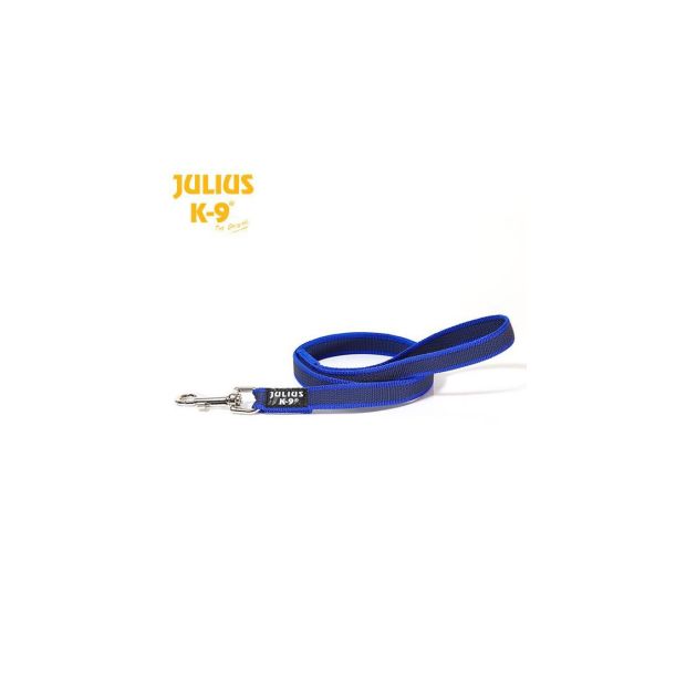 Julius K9® - Color & Gray - Gummierte Leine - mit Schlaufe - verschiedene Farben und Längen blau/grau 1 m