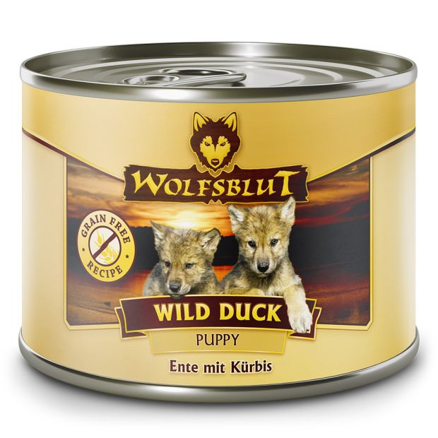Wolfsblut Puppy Wild Duck - Ente mit Ku¨rbis Nassfutter 6 x 200 Gramm