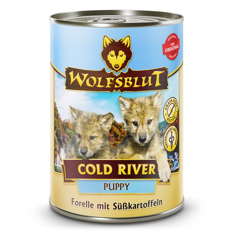 Wolfsblut Puppy Cold River – Forelle mit Süßkartoffeln Nassfutter 6 x 395 Gramm
