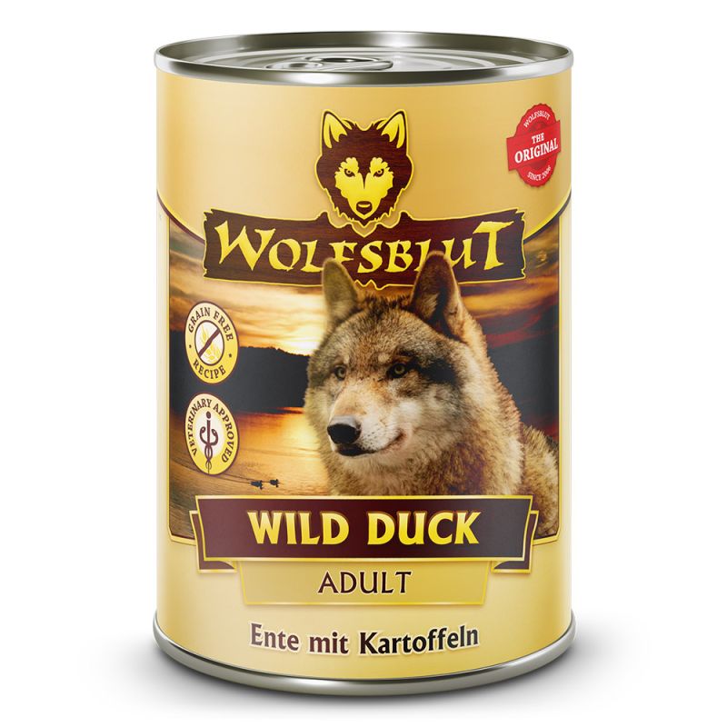 Wolfsblut Adult Wild Duck – Ente mit Kartoffeln Nassfutter 6 x 395 Gramm