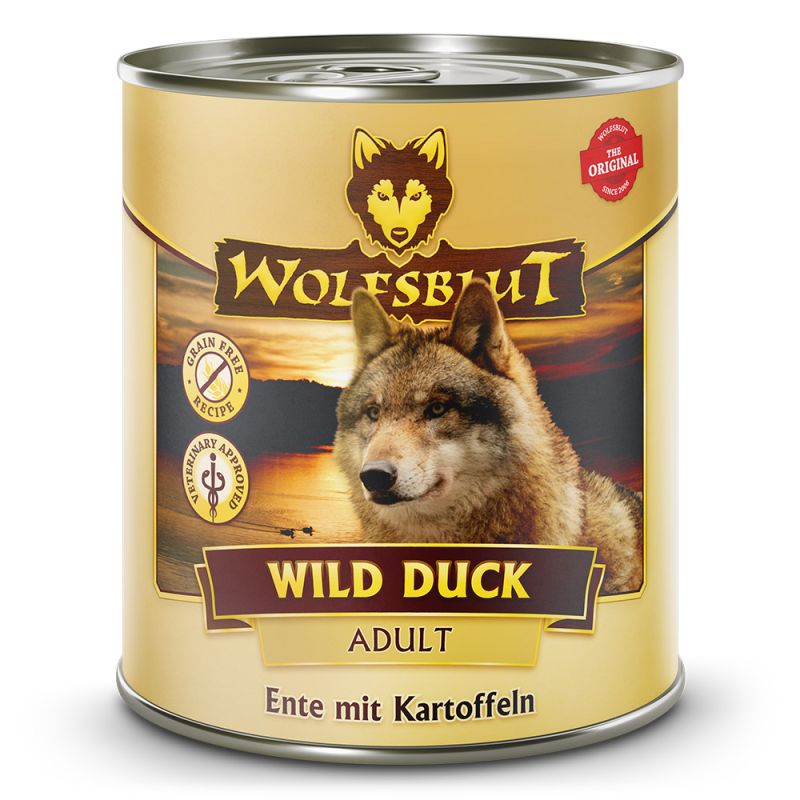 Wolfsblut Adult Wild Duck – Ente mit Kartoffeln Nassfutter 6 x 800 Gramm