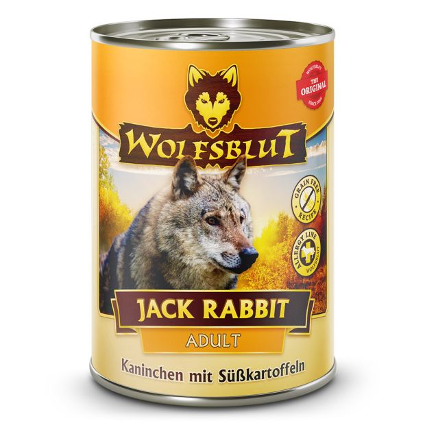 Wolfsblut Adult Jack Rabbit - Kaninchen mit Süßkartoffeln Nassfutter 6 x 395 Gramm