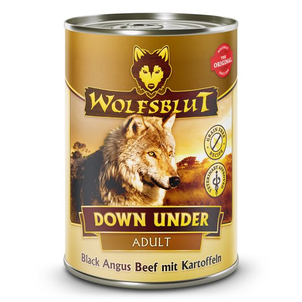 Wolfsblut Adult Down Under - Black Angus Beef mit Kartoffeln Nassfutter 6 x 395 Gramm
