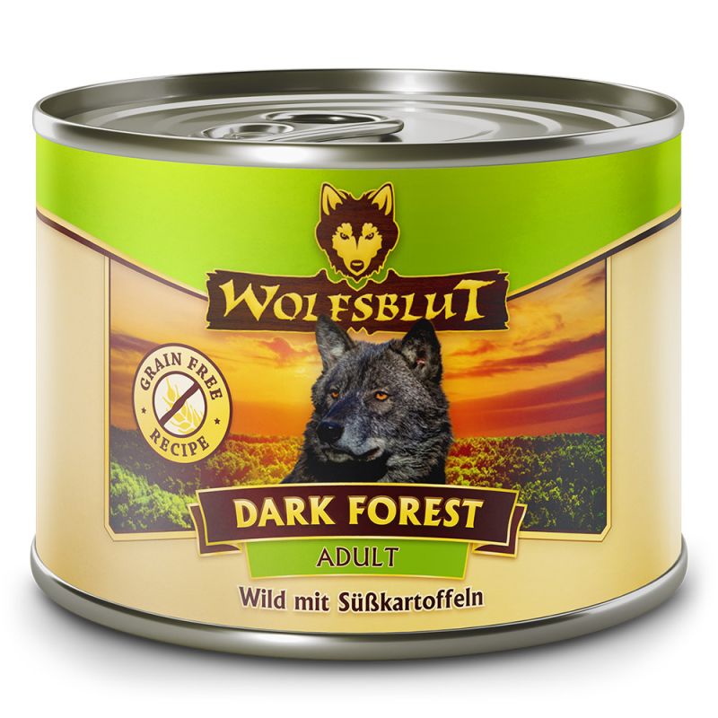 Wolfsblut Adult Dark Forest – Wild mit Süßkartoffeln Nassfutter 6 x 200 Gramm