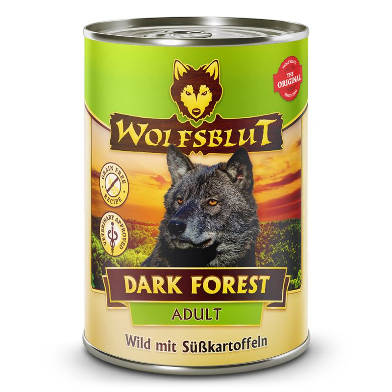 Wolfsblut Adult Dark Forest – Wild mit Süßkartoffeln Nassfutter 6 x 395 Gramm