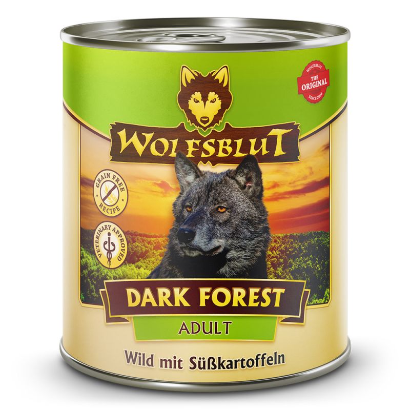 Wolfsblut Adult Dark Forest – Wild mit Süßkartoffeln Nassfutter 6 x 800 Gramm