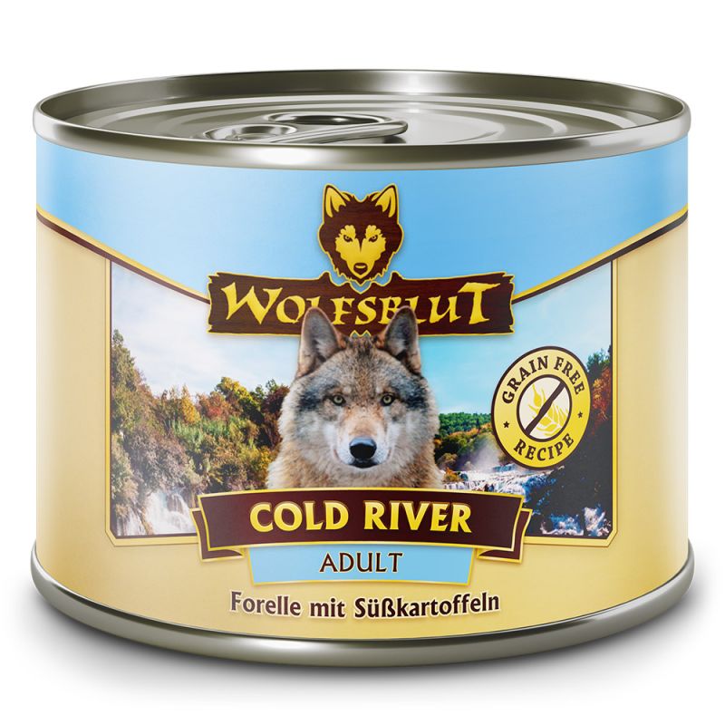 Wolfsblut Adult Cold River – Forelle mit Süßkartoffeln Nassfutter 6 x 200 Gramm