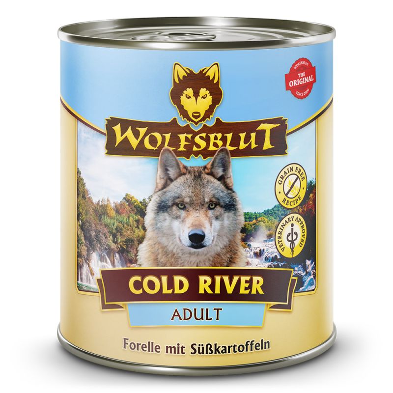 Wolfsblut Adult Cold River – Forelle mit Süßkartoffeln Nassfutter 6 x 800 Gramm