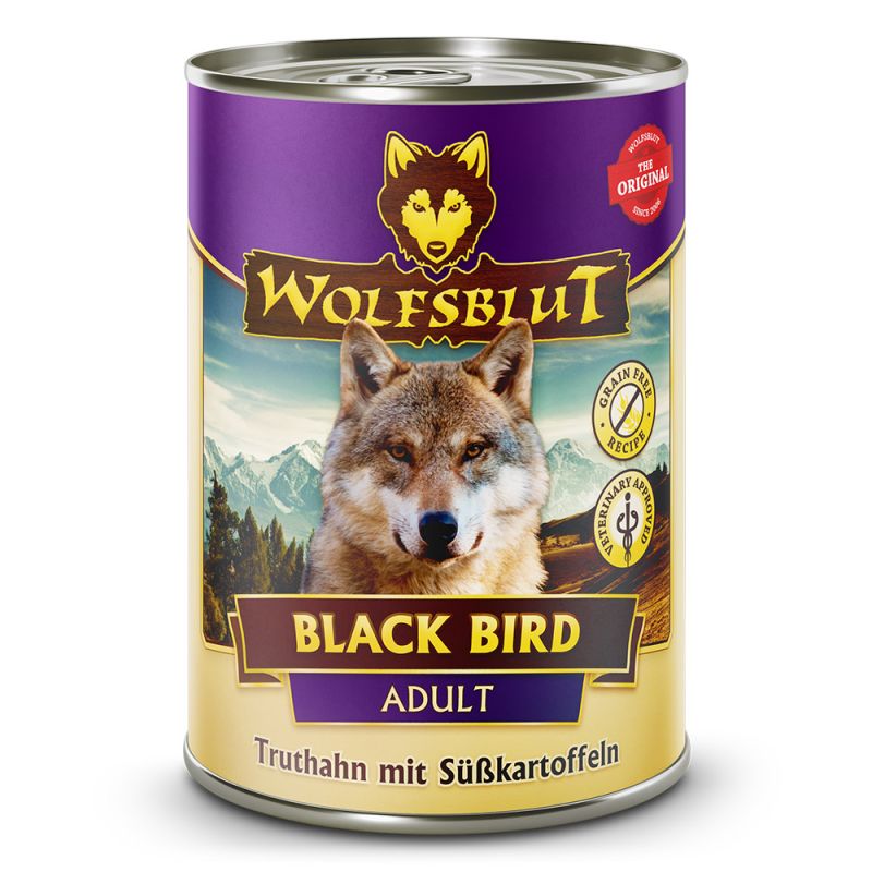 Wolfsblut Adult Black Bird – Truthahn mit Süßkartoffeln Nassfutter 6 x 395 Gramm