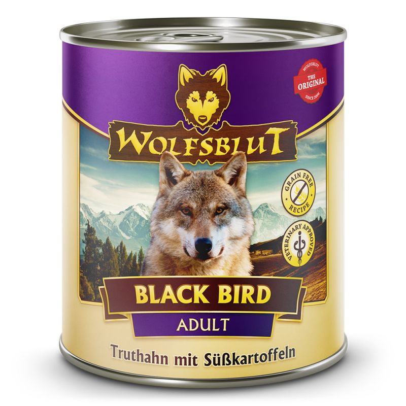Wolfsblut Adult Black Bird – Truthahn mit Süßkartoffeln Nassfutter 6 x 800 Gramm
