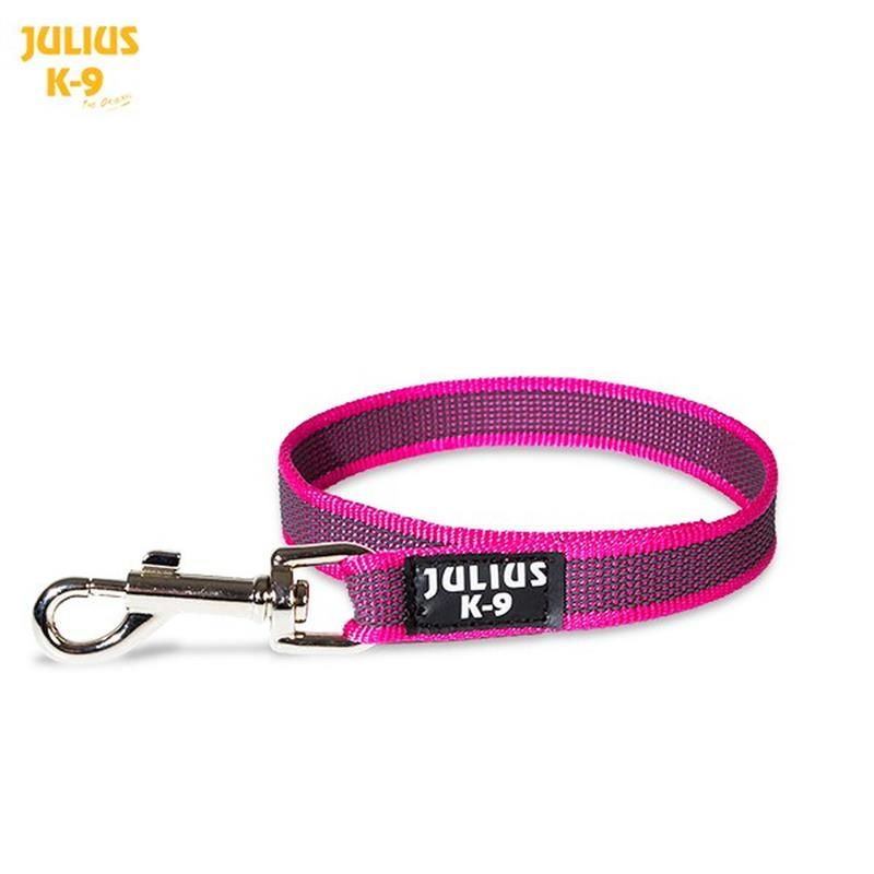 Julius K9® – Color & Gray – Gummierte Leine – ohne Schlaufe – pink/grau 2 m
