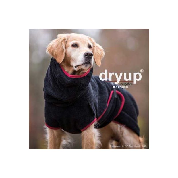 Dryup Cape Hundebademantel Standard in verschieden Farben und Größen black S - 56 cm