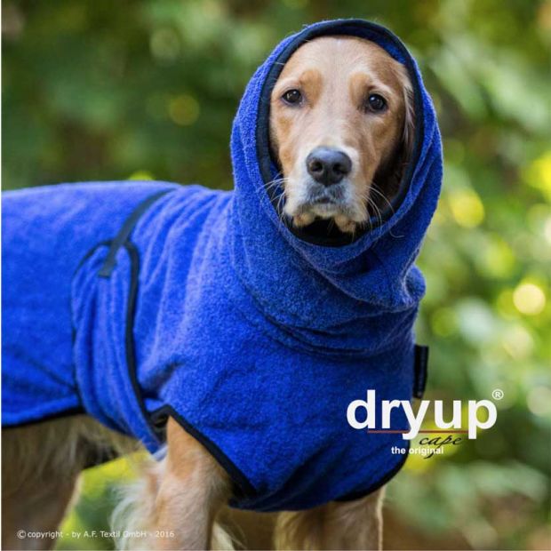 Dryup Cape Hundebademantel Standard in verschieden Farben und Größen blueberry S - 56 cm