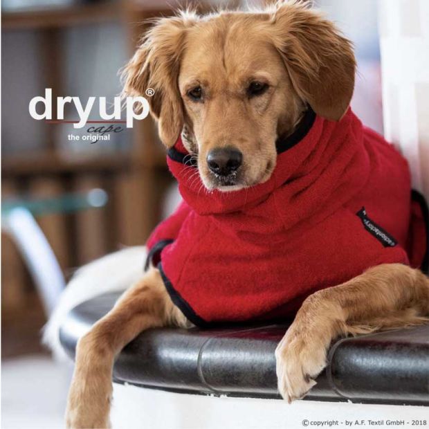 Dryup Cape Hundebademantel Standard in verschieden Farben und Größen red pepper XS - 48 cm