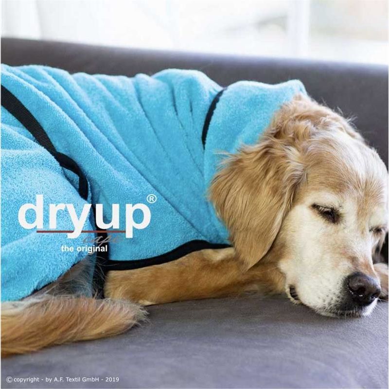 Dryup Cape Hundebademantel Standard in verschieden Farben und Größen cyan S – 56 cm