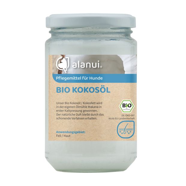 alanui BIO Kokosöl / Kokosfett für Tiere, 250 ml Glas